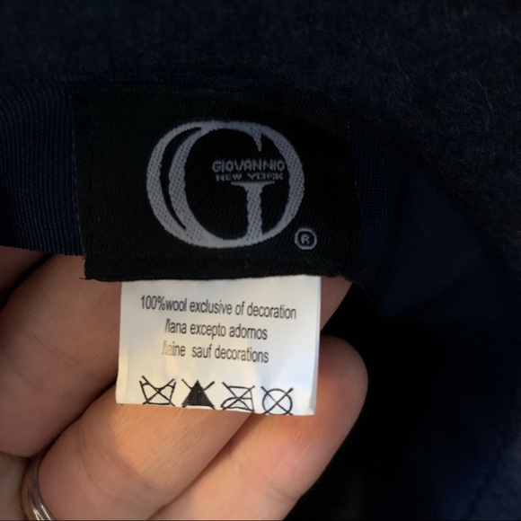 LAST CHANCE GIOVANNIO NEW YORK 100% wool hat navy - Picture 6 of 12